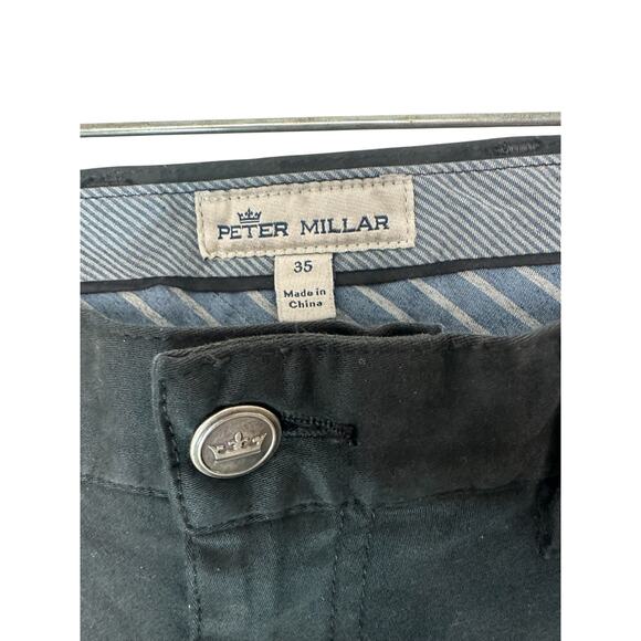 Peter Millar Mens Black Basic Ultimate Sateen 5 Pocket Straight Leg Pant Size 35 - Picture 2 of 10